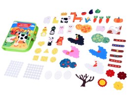 Filcowa książeczka manipulacyjna FARMA okienka naklejki na rzepy ZA6025