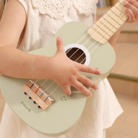 Viga Drewniane Ukulele Gitara Dla Dzieci Zielone Z Nutami