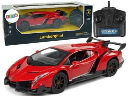 Auto Sportowe R/C 1:24 Lamborghini Veneno Czerwone 2.4 G Światła