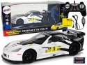 Auto Sportowe Wyścigowe R/C 1:18 Corvette C6.R Biały 2.4 G Światła