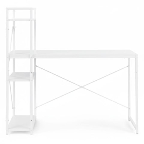 Biurko komputerowe szkolne 120x60 cm regał z 3 półkami białe
