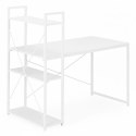 Biurko komputerowe szkolne 120x60 cm regał z 3 półkami białe