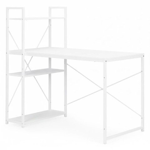Biurko komputerowe szkolne 120x60 cm regał z 3 półkami białe