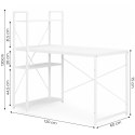 Biurko komputerowe szkolne 120x60 cm regał z 3 półkami białe
