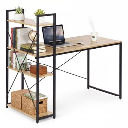 Biurko komputerowe szkolne 120x60 cm regał z 3 półkami loft ModernHome