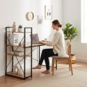 Biurko komputerowe szkolne 120x60 cm regał z 3 półkami loft ModernHome