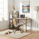 Biurko komputerowe szkolne 120x60 cm regał z 3 półkami loft ModernHome