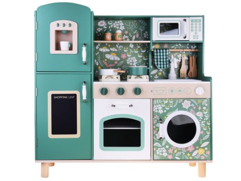 Duża kuchnia drewniana retro vintage lodówka pralka akcesoria