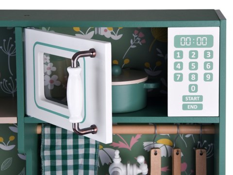 Duża kuchnia drewniana retro vintage lodówka pralka akcesoria