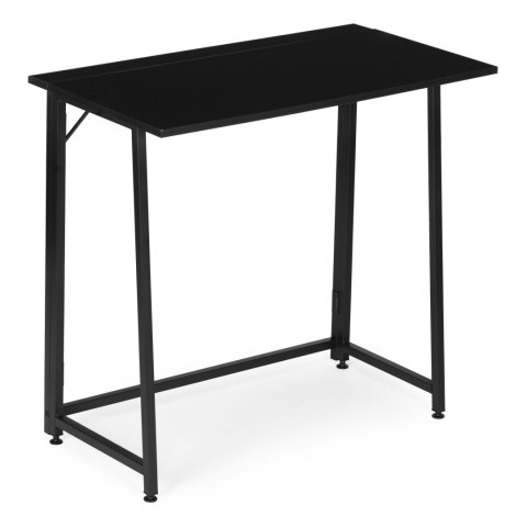 Biurko komputerowe składane 80x45 cm stolik pod laptopa czarne ModernHome