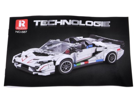 Klocki techniczne Supersportowe auto BIAŁY KABRIOLET spojler 348-ele