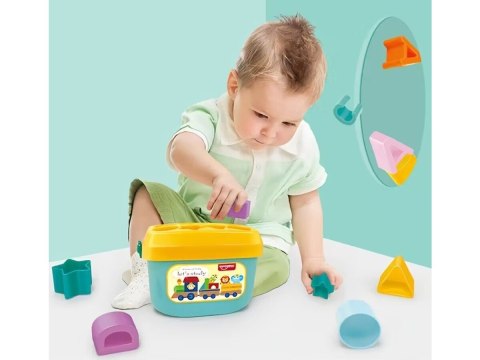 Edukacyjny Sorter Z Klockami Układanka Wiaderko Literki Klocki