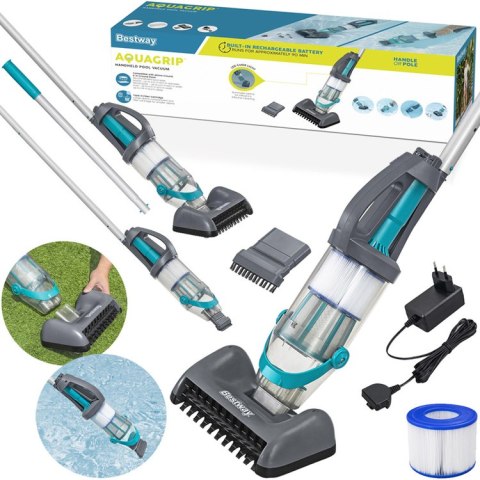 Bestawy Bezprzewodowy odkurzacz basenowy ręczny AquaGrip + 2 głowice 58946