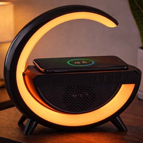 Lampka LED RGB ładowarka indukcyjna radio
