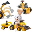 FALK Jeździk Traktor Komatsu z Łyżką Koparką i Przyczepą od 1-3 Lat