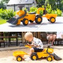 FALK Jeździk Traktor Komatsu z Łyżką Koparką i Przyczepą od 1-3 Lat