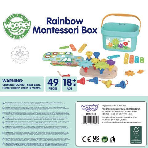 WOOPIE GREEN Układanka Montessori Kołki w Pudełku Stosy Nawlekanka