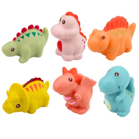 Zestaw Gumowe Dinozaury Edukacyjne Do Kąpieli Zabawy Pastelowe 6 szt.
