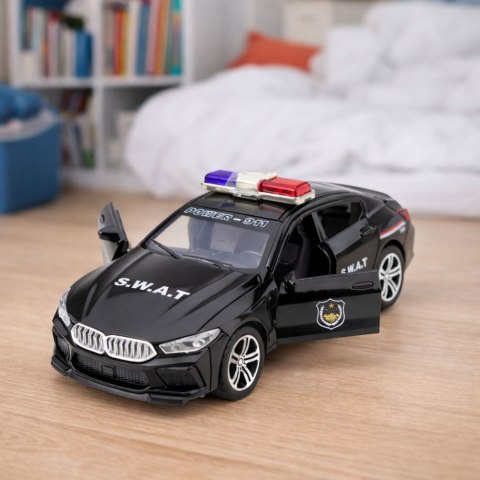 Auto Jednostki Specjalnej SWAT Otwierane Drzwi Napęd Światła Dźwięki Czarny
