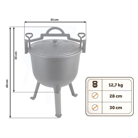 Kociołek żeliwny 11l garnek myśliwski pieczonki na ognisko grill BD-482 348210