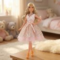 ROYAL Lalka Lily 30 cm Długie Blond Włosy Różowa Suknia Biżuteria