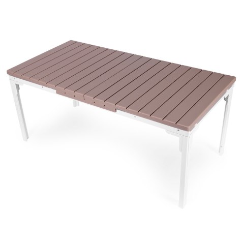 Stół ogrodowy rozkładany 180-240 cm do 12 os. stal HDPE beżowy MultiGarden