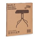 Stolik ogrodowy kwadratowy 80 cm szkło hartowane otwór na parasol czarny MultiGarden