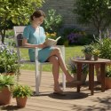 Zestaw 2 krzeseł ogrodowych na taras balkon stal HDPE - białe MultiGarden