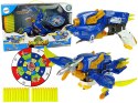  2w1 Dinozaur Pistolet na Strzałki Niebieski Pterosaur Tarcza