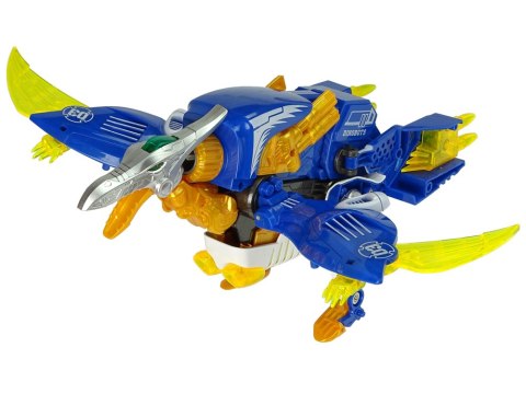  2w1 Dinozaur Pistolet na Strzałki Niebieski Pterosaur Tarcza