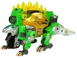  2w1 Dinozaur Pistolet na Strzałki Zielony Stegosaurus Tarcza