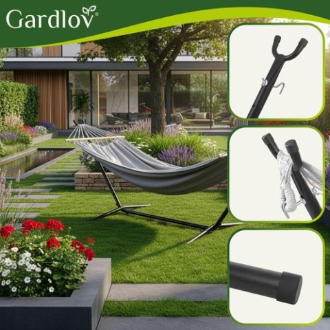 Hamak ogrodowy 200x150cm Gardlov ze stelażem 27293