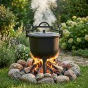 Kociołek żeliwny emaliowany 10L stojący garnek myśliwski ognisko grill MultiGarden