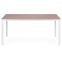 Stół ogrodowy 6-osobowy 156x78 cm polywood meble na taras beżowe białe MultiGarden