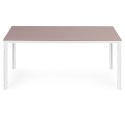 Stół ogrodowy 6-osobowy 156x78 cm polywood meble na taras beżowe białe MultiGarden