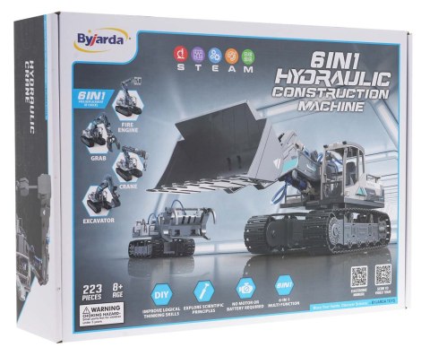6w1 223el. Koparka chwytak hydrauliczny dźwig dla dzieci