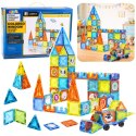 Klocki Magnetyczne Edukacyjne Okienka Z Pojazdem 3D Naklejki 138 el.