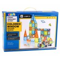 Klocki Magnetyczne Edukacyjne Okienka Z Pojazdem 3D Naklejki 138 el.