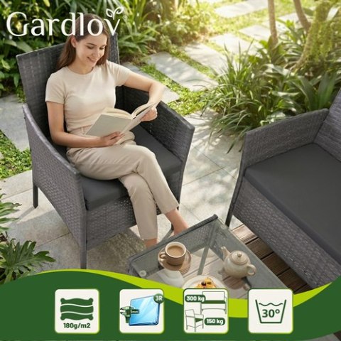 Meble ogrodowe rattanowe antracyt Gardlov 26907