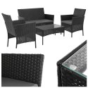 Meble ogrodowe rattanowe czarne Gardlov 26908