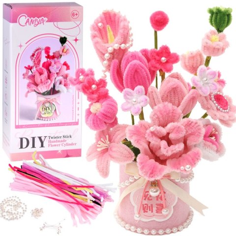Zestaw kreatywny DIY Stwórz materiałowe KWIATY w wazonie Flowerbox