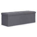 Pufa pikowana 111x38 cm ze schowkiem tapicerowana ława skrzynia ciemnoszara ModernHome