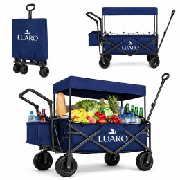 Wózek transportowy LUARO plażowy składany z daszkiem i siatką