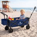 Wózek transportowy LUARO plażowy składany z daszkiem i siatką