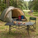 Stolik turystyczny składany 120x55 cm kempingowy z torbą czarny 