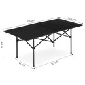 Stolik turystyczny składany 120x55 cm kempingowy z torbą czarny 