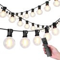 Girlanda ogrodowa świetlna łańcuch 25x LED 15m 9 trybów lampki ogrodowe 9W