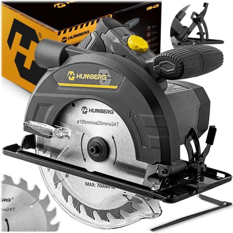 Pilarka tarczowa do drewna 1200 W Humberg HM-420 piła z prowadnicą odsysanie pyłu