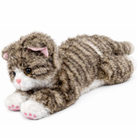Pluszowa Maskotka Przytulanka Kotek Leżący Beżowy 38 cm