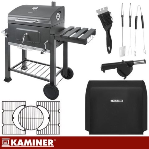 Grill ogrodowy z pokrywą 114x67x120cm Kaminer